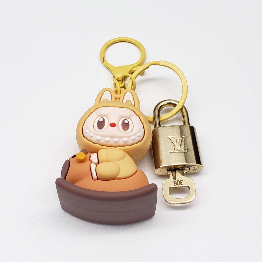 LV Gold Padlock & Key 🔒 Authentic Louis Vuitton Bag Unbranded Labubu Charm
